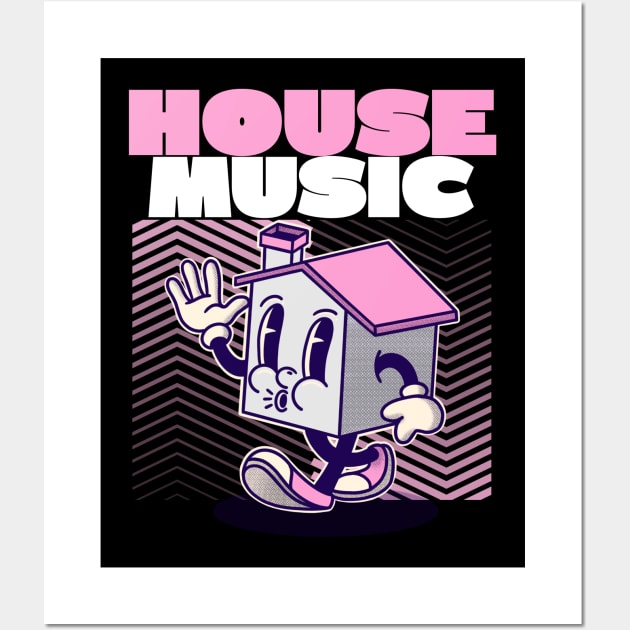 HOUSE MUSIC  - character (pink) Wall Art by DISCOTHREADZ 